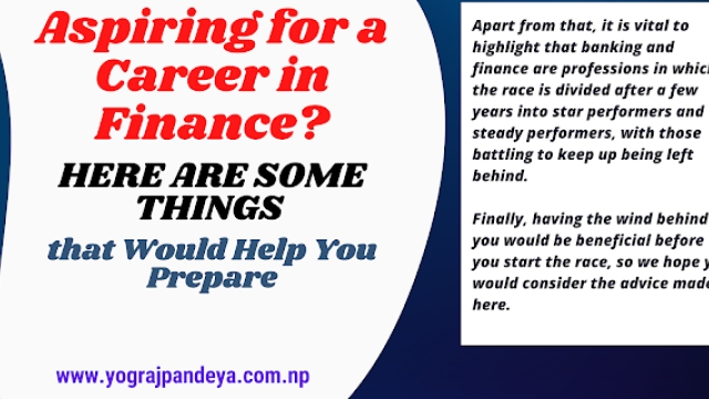 Aspiring for a Career in Finance? Here Are Some Things that Would Help You Prepare