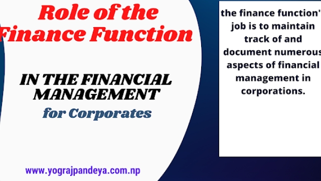 Role of the Finance Function in the Financial Management for Corporates